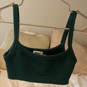 Princess Polly dark green cropped top